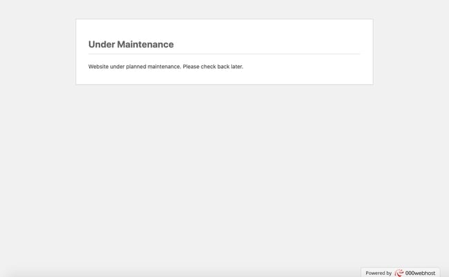 wordpress maintenance mode default maintenance mode page from code