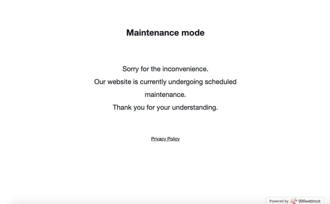 wordpress maintenance mode example from WP Maintenance Mode plugin