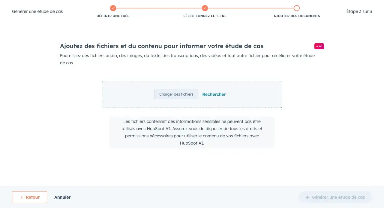 Ajout de fichier pour alimenter l'IA et créer l'étude de cas