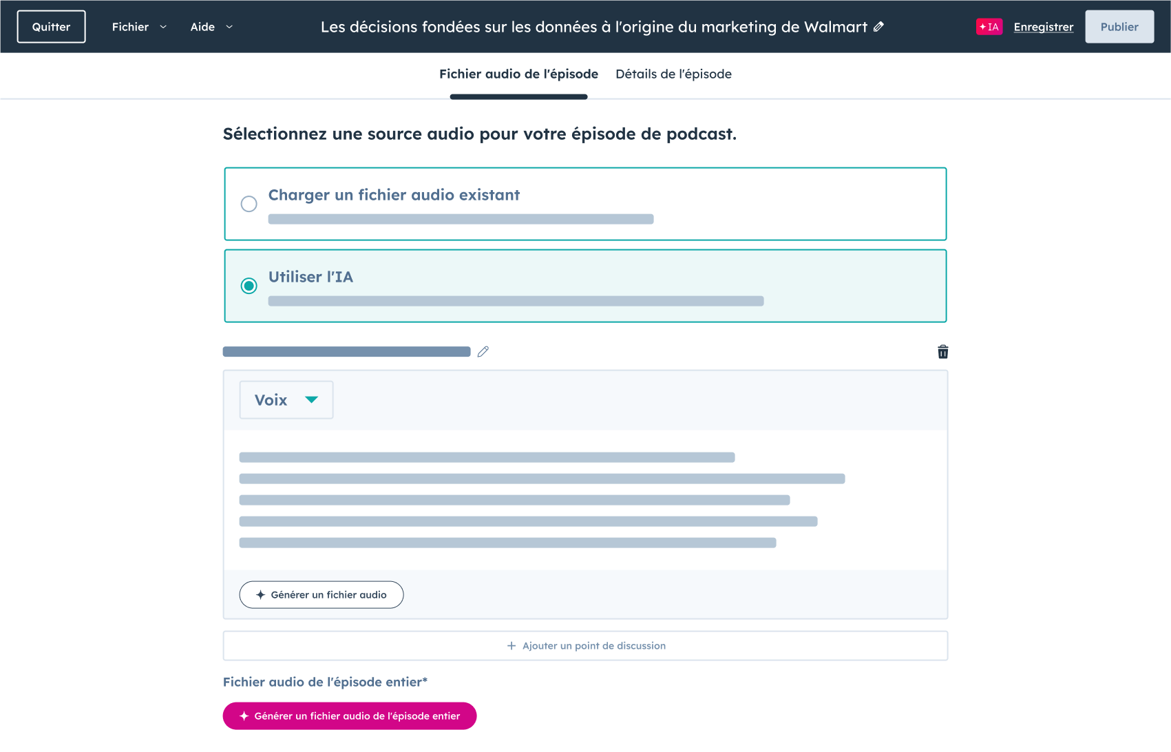 Création d'un podcast en utilisant l'intelligence artificielle