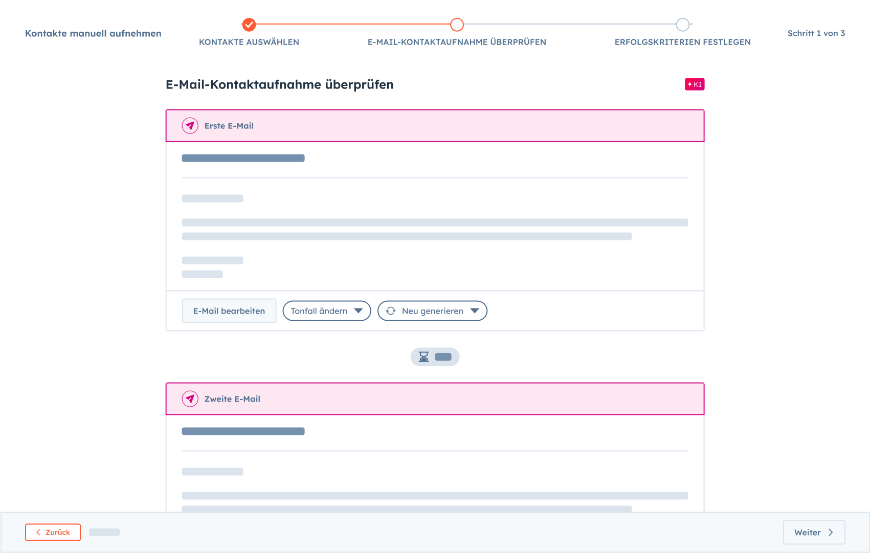 Breeze Prospecting-Agent-Software mit der Funktion, personalisierte E-Mails zu überprüfen 