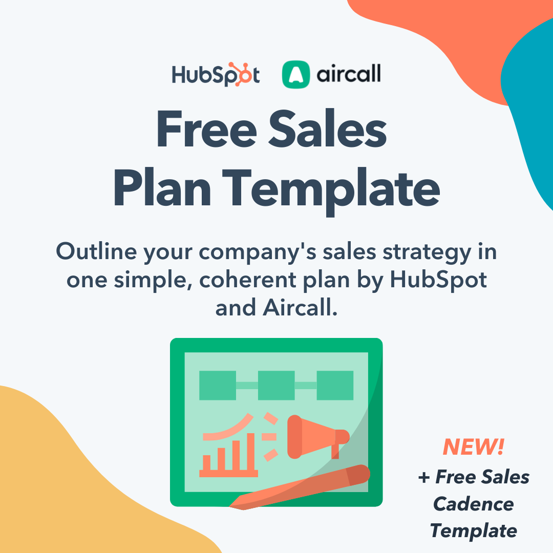 Sales email template with aircall download image with Sales Plan Template title on it