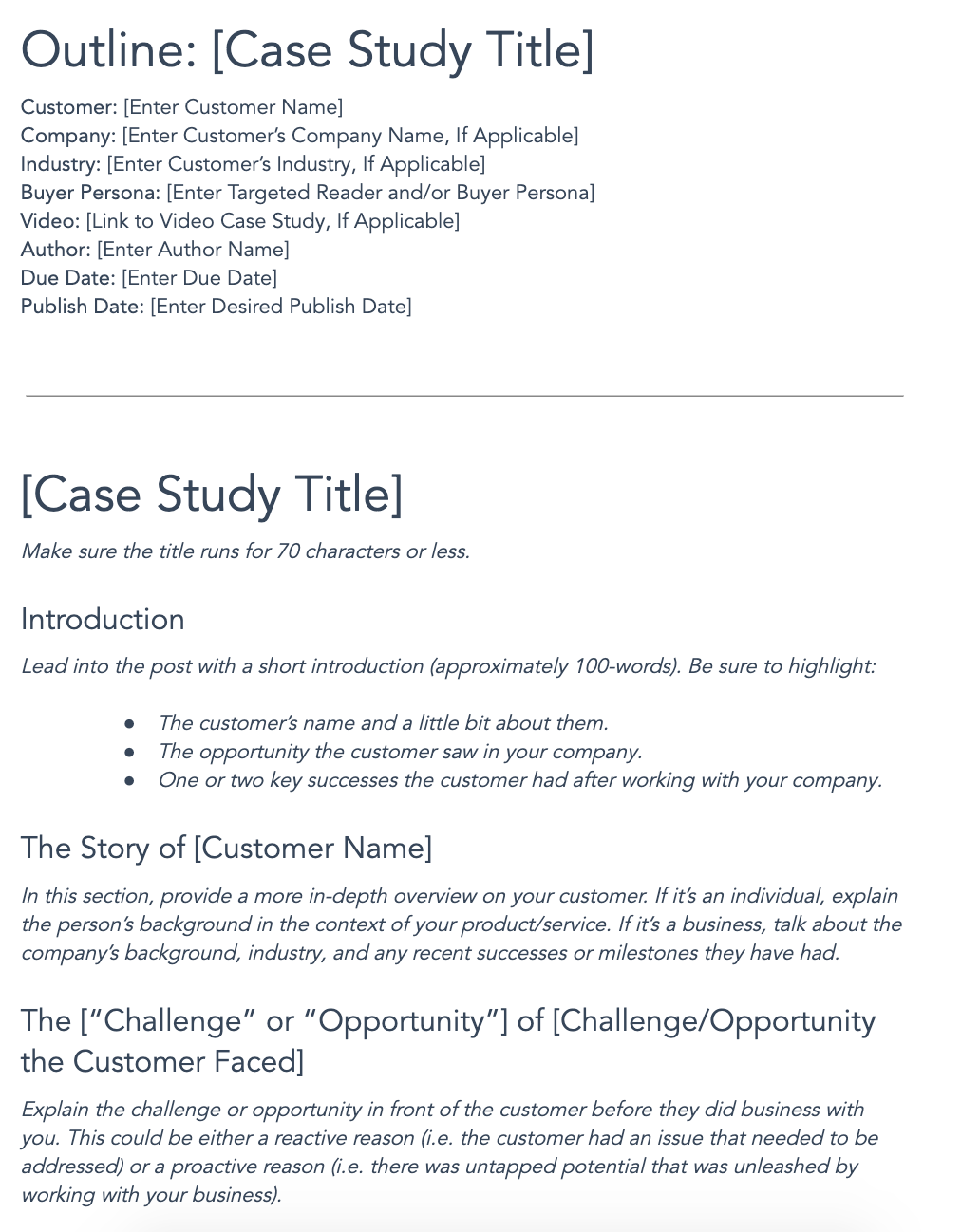 Case Study Template