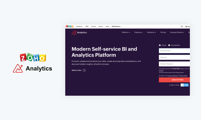 business intelligence tools: zoho analytics