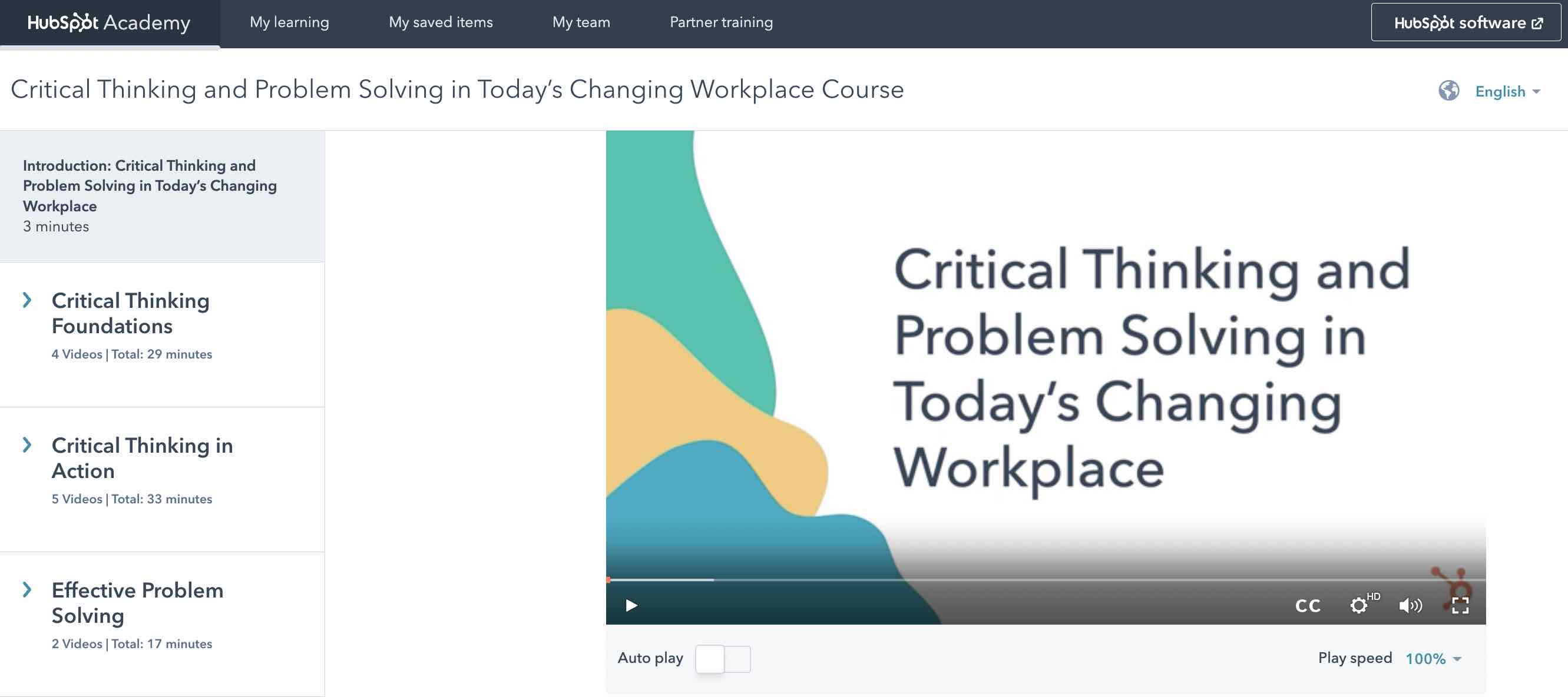 Business acumen training, HubSpot critical thinking