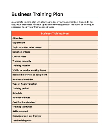 business plan startup template word