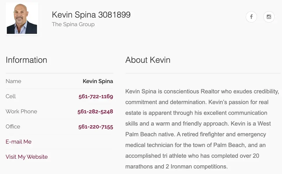 real estate bio, kevin spina