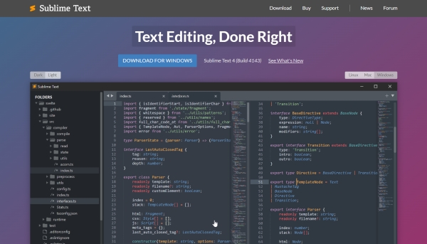 Los mejores editores HTML: Sublime Text