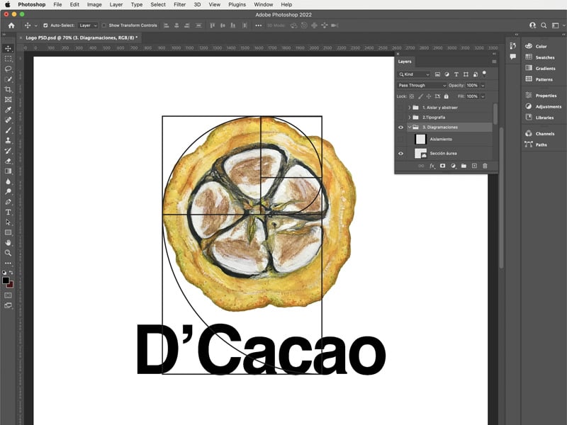Cómo crear un logo en Photoshop: diagramación áurea