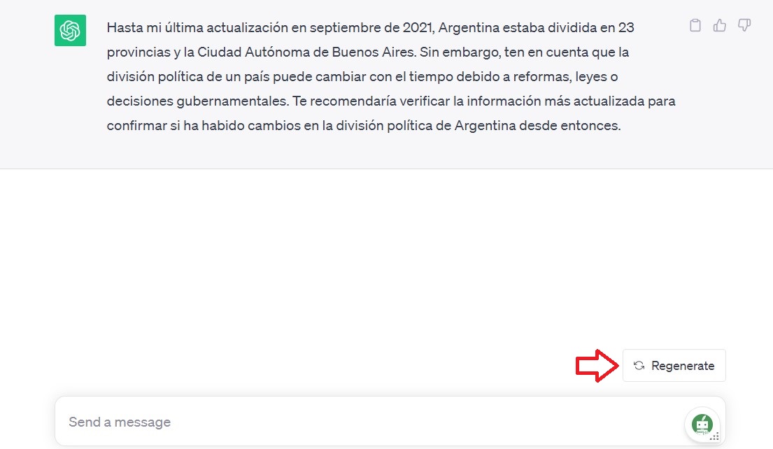 Cómo usar ChatGPT: volver a generar una pregunta