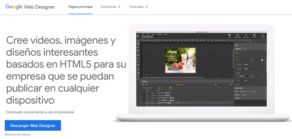 ejemplos de editores HTML: Google Web Designer