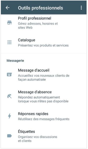 WhatsApp Prévoir des réponses rapides