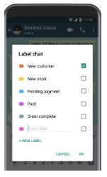 WhatsApp Ajouter des étiquettes aux conversations