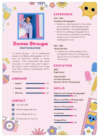 Curriculum vitae original en colores