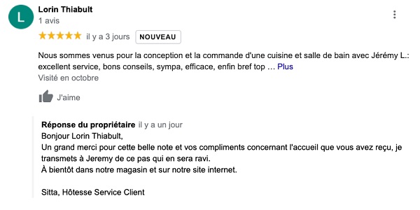 exemple réponse avis google