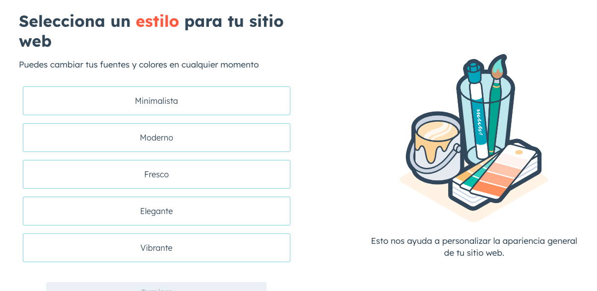 Personalización de página web