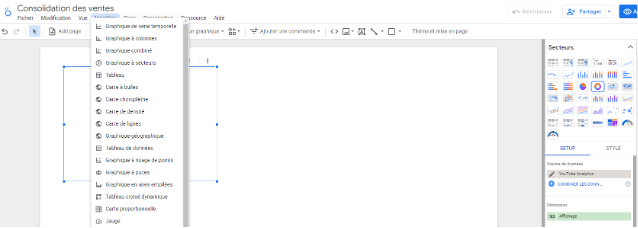 Choisir le type de représentation Looker Studio