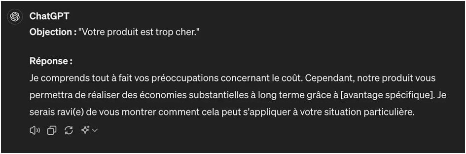 Créer une réponse à une objection courante