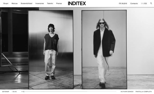 Ejemplo de web corporativa exitosa: Inditex
