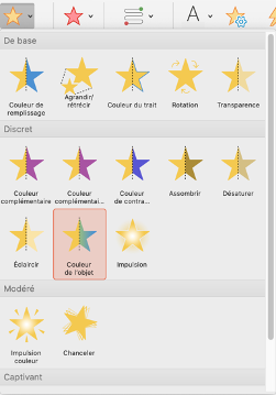 Options d'effet PowerPoint