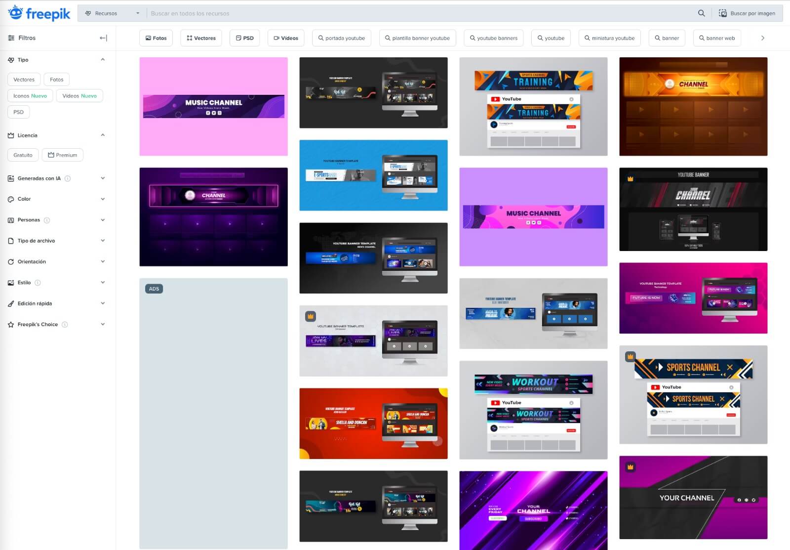 Plantillas para banner de YouTube en Freepik