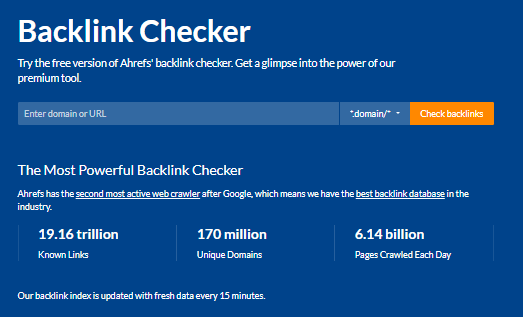 Herramienta para backlinks Ahrefs Backlink Checker