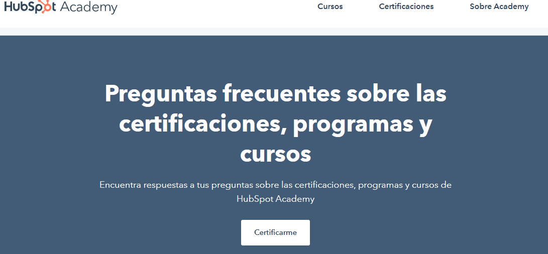 Bases de conocimiento: ejemplo de HubSpot Academy