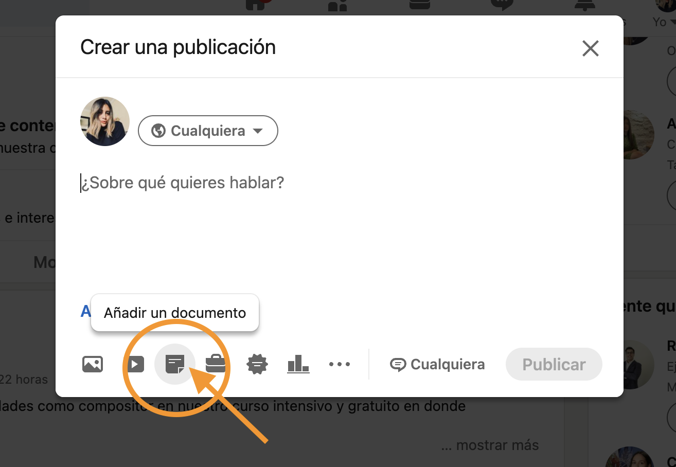 Cómo publicar un carrusel en LinkedIn: crear una publicación