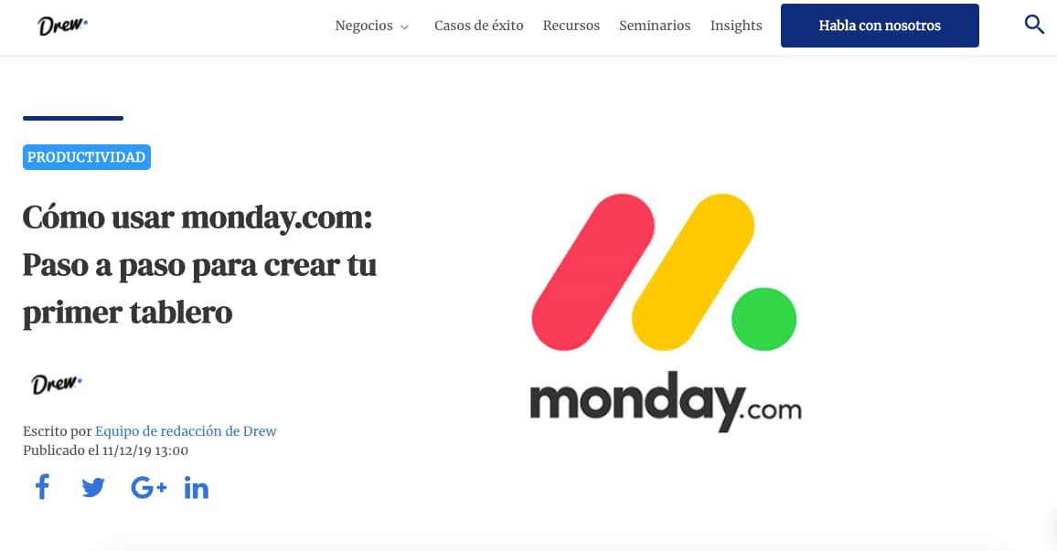 Ejemplo de co-marketing: Drew y Monday