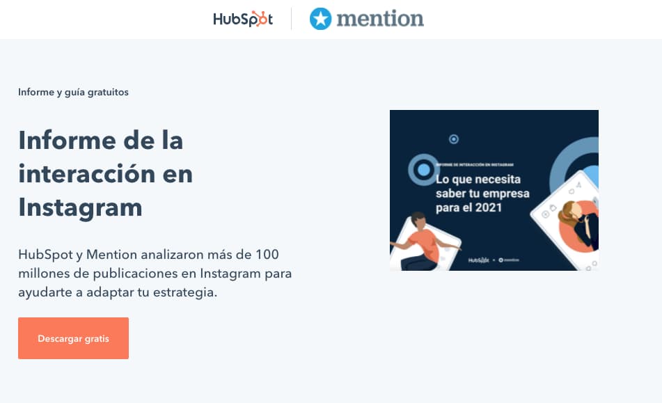 Ejemplo de co-marketing: HubSpot y Mention