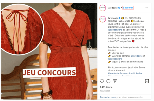 Concours Instagram de La Redoute