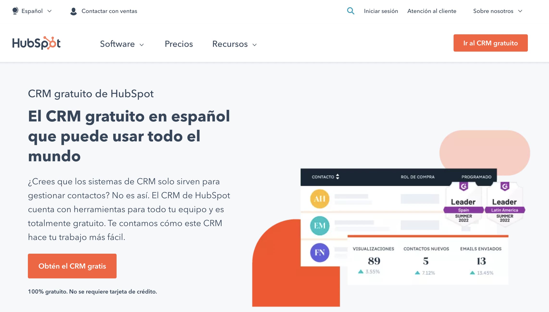 Ejemplo de CRM colaborativo: HubSpot