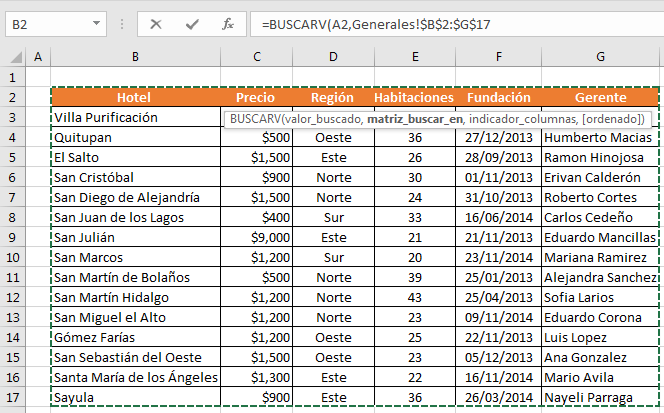 Cómo cruzar bases de datos en Excel: señalar matriz a buscar