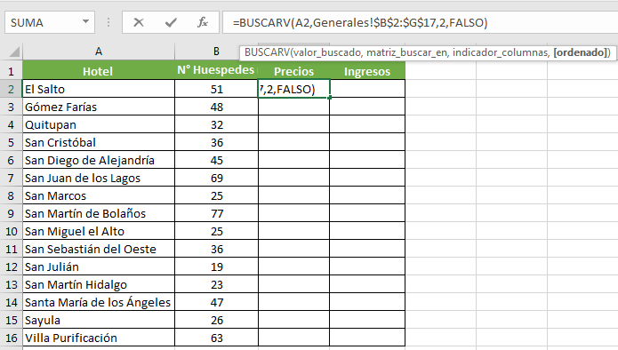 Cómo cruzar bases de datos en Excel: escribir coincidencias