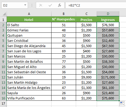 Cómo cruzar bases de datos en Excel: ejemplo de resultados