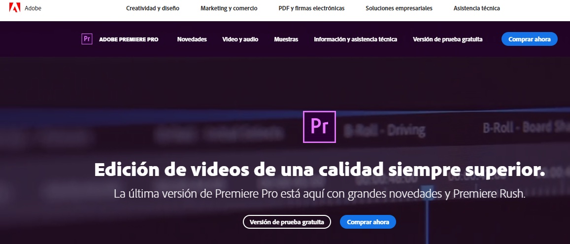 Editor de videos de YouTube: Adobe Premiere