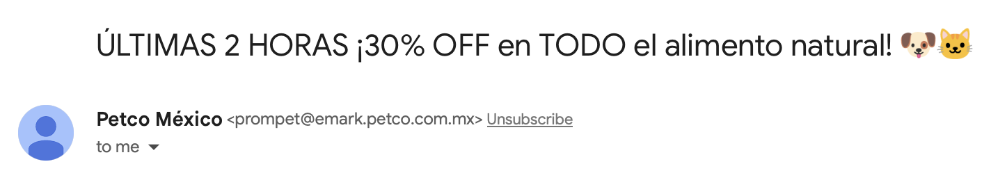 Ejemplo de asuntos para correos de ventas con oferta