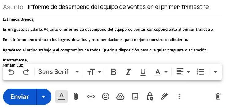 Como empezar un correo formal