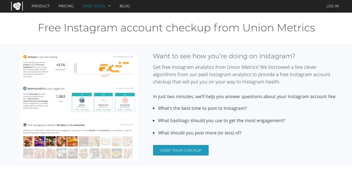 Herramientas para obtener etadísticas de Instagram gratis: Unionmetrics