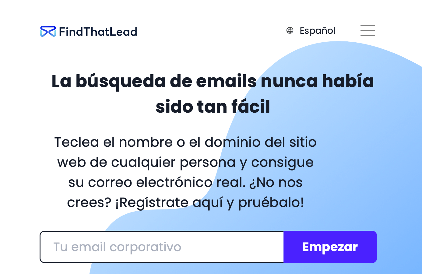 Plataforma para la búsqueda de dirección de correos electrónicos: FindThatLead