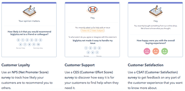Encuestas de feedback de clientes disponibles en HubSpot