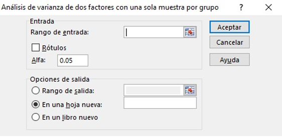 Herramientas de análisis de datos en Excel: análisis de varianza de factores