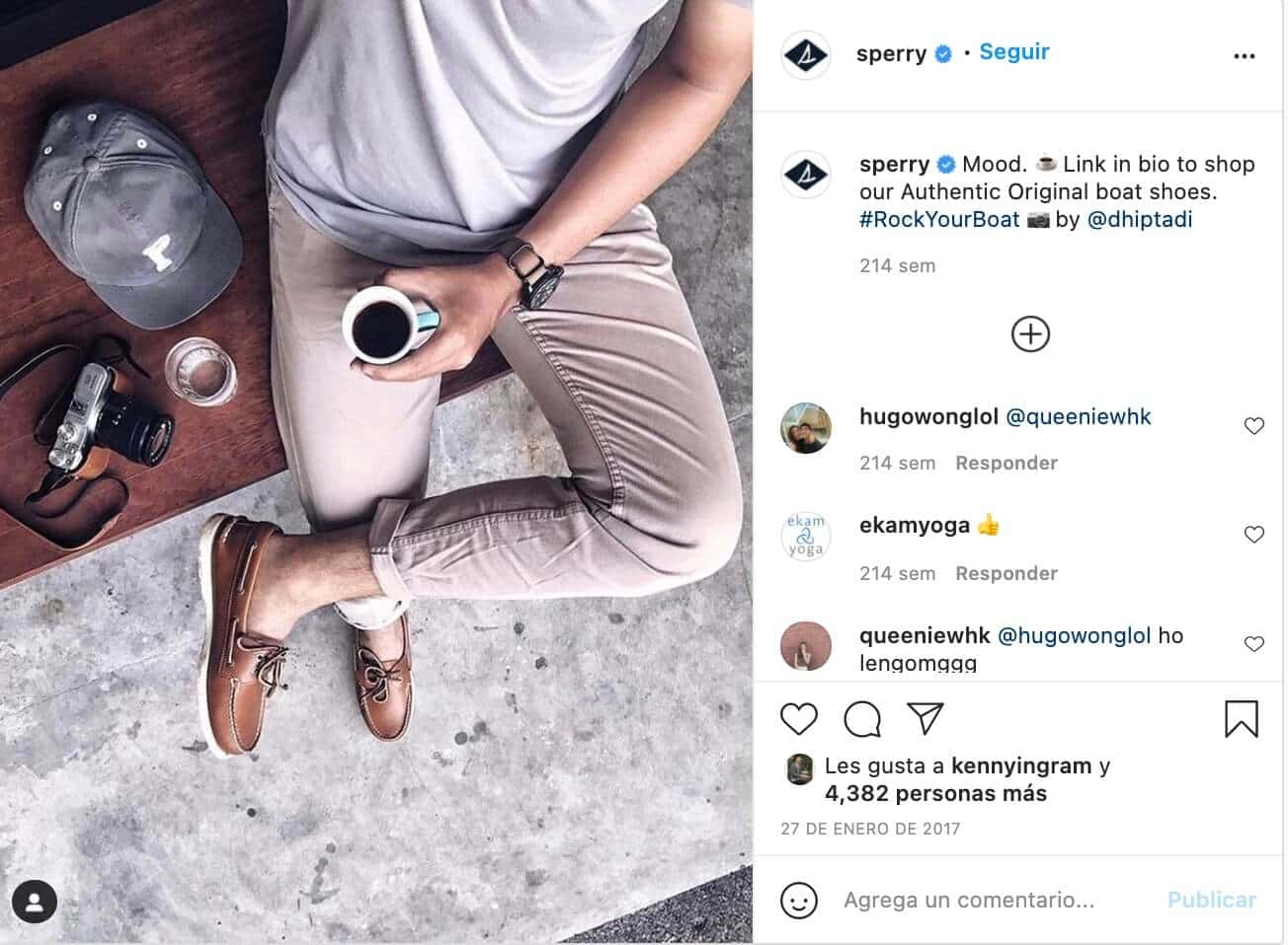 Marketing de influencia ejemplos: Sperry