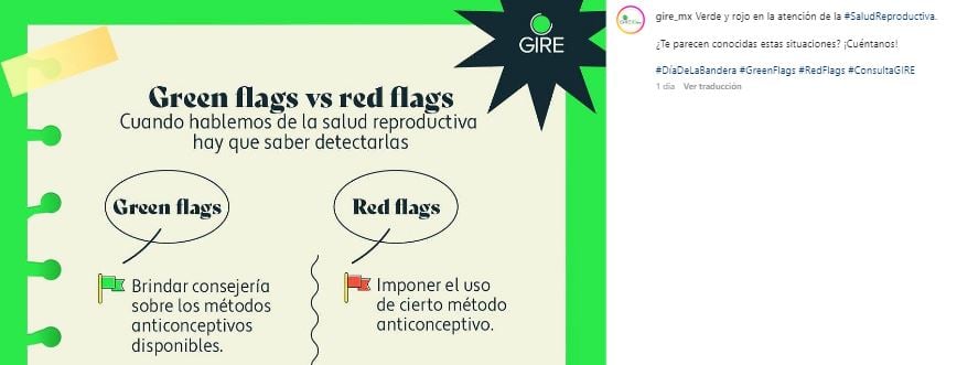 Estrategia de marketing en Instagram de GIRE, AC