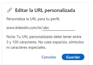 URL de perfil de LinkedIn