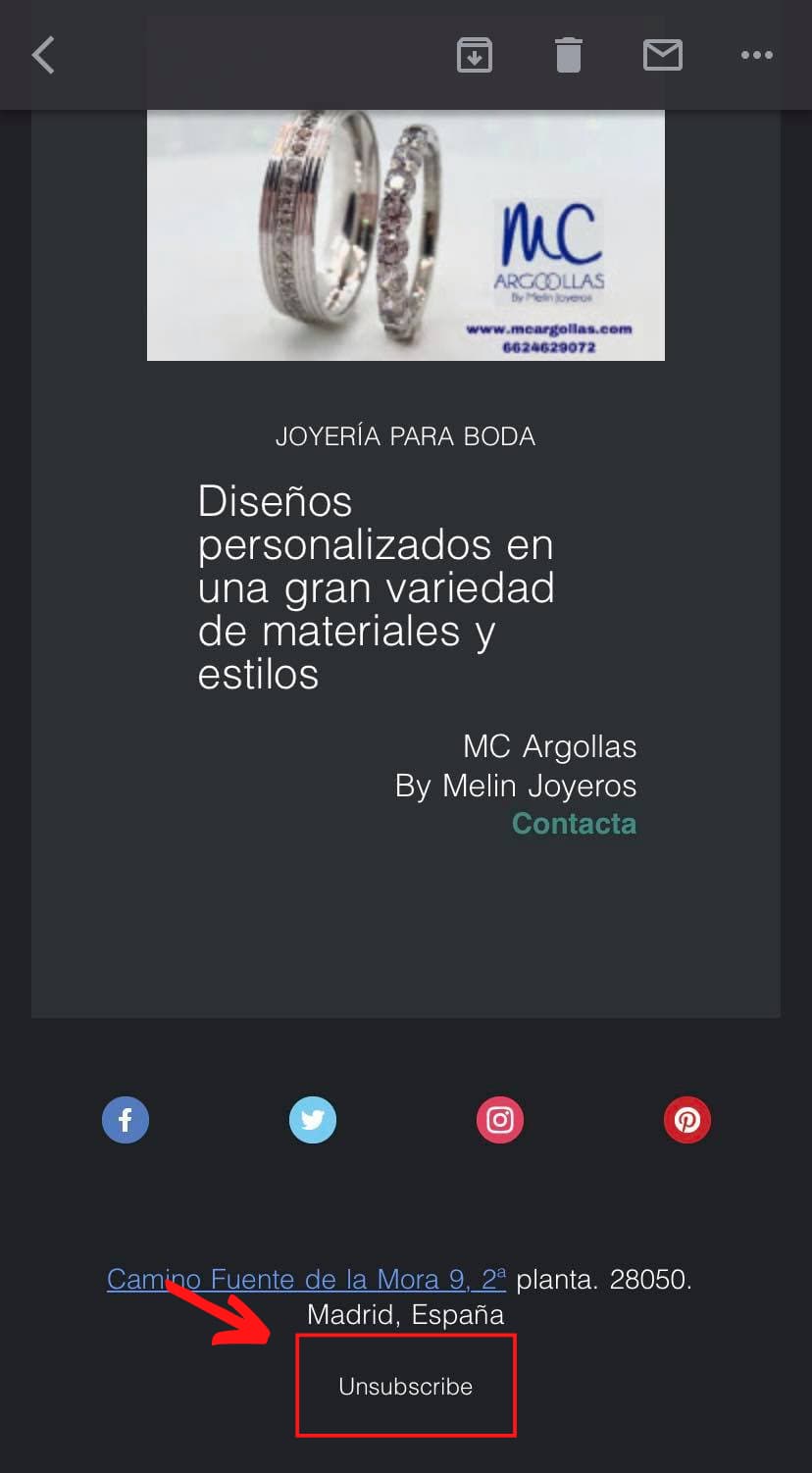 Qué añadir en un pie de página de correo: CTA para cancelar la suscripción a tu lista