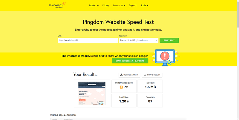 pingdom tools