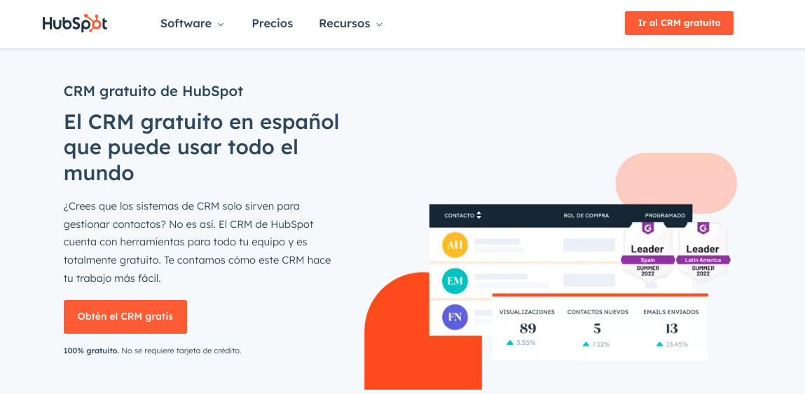 Ejemplo de plataforma digital: HubSpot CRM