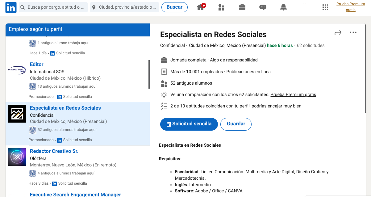 Ejemplo de plataforma digital: LinkedIn