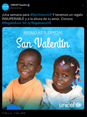 Publicidad de San Valentín: UNICEF